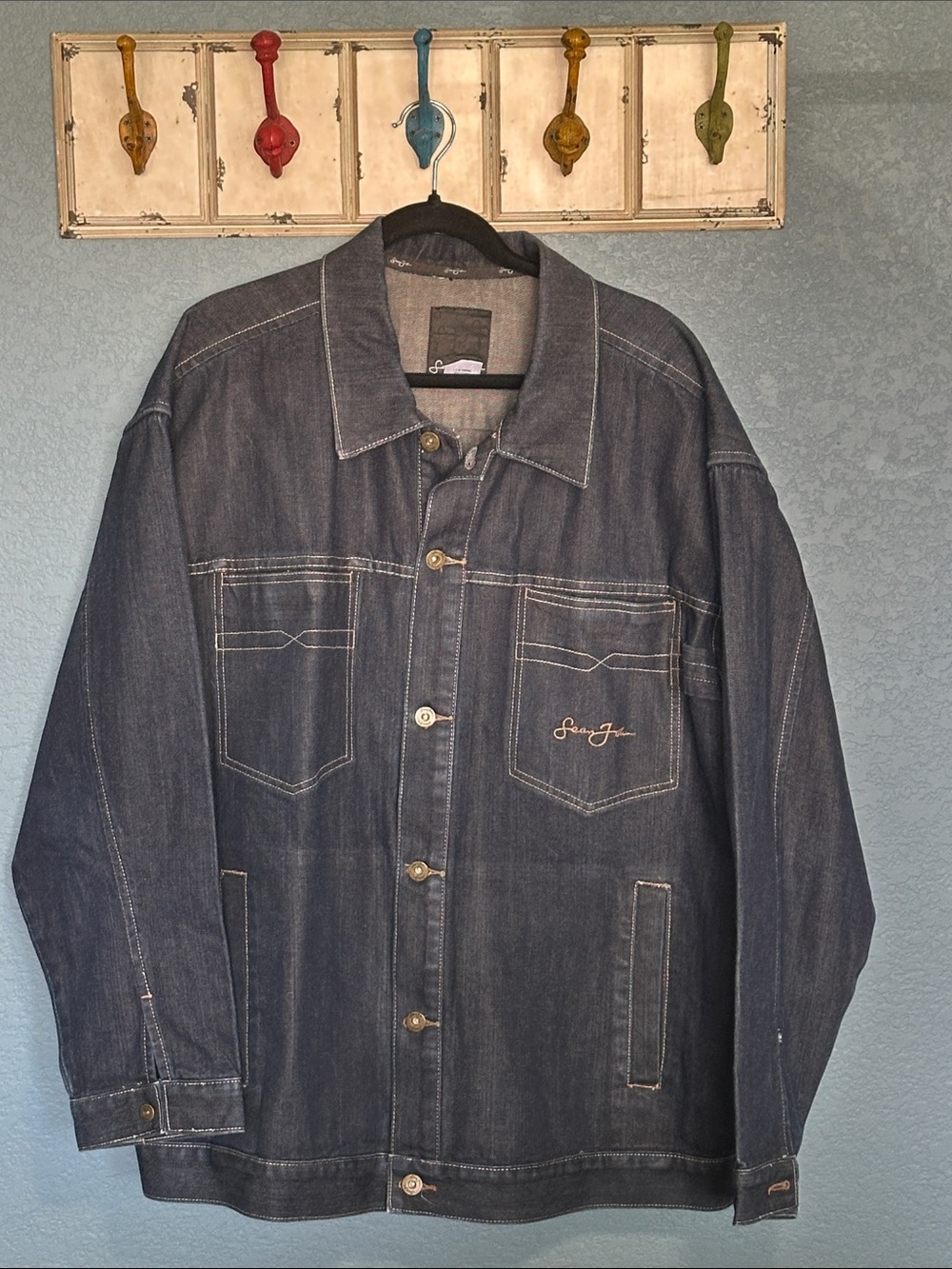 Sean John Dark Blue Denim Shirt Jacket